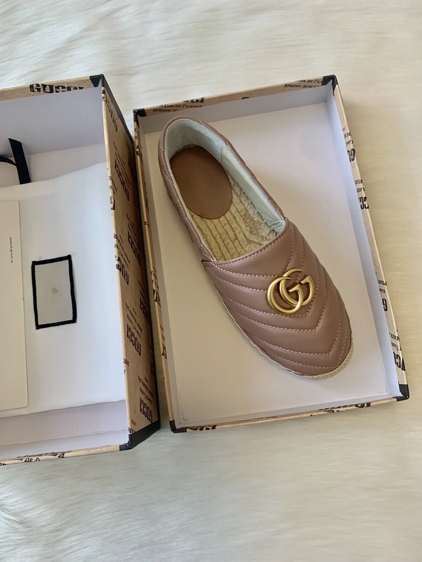 gg espadrilles dark powder pink calfskin