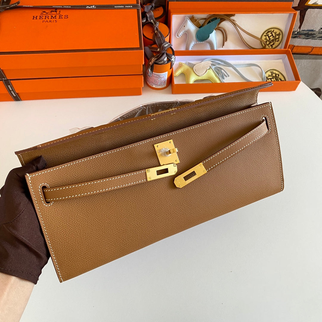 HM Kelly Cut 31 Peanut Butter Epsom Leather Gold Hardware 229057