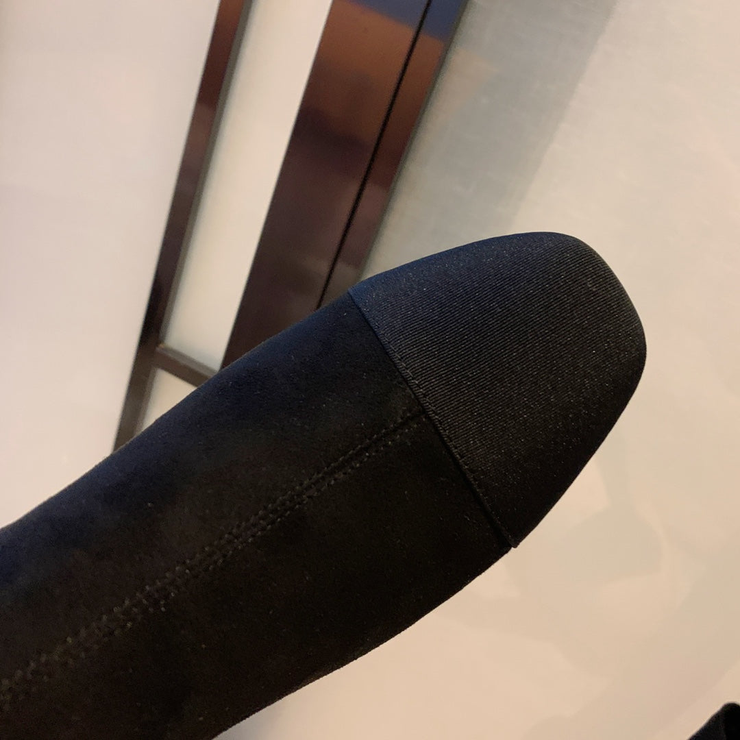 CC High Boots 50mm In Black Suede And Lycra Fabric 940061