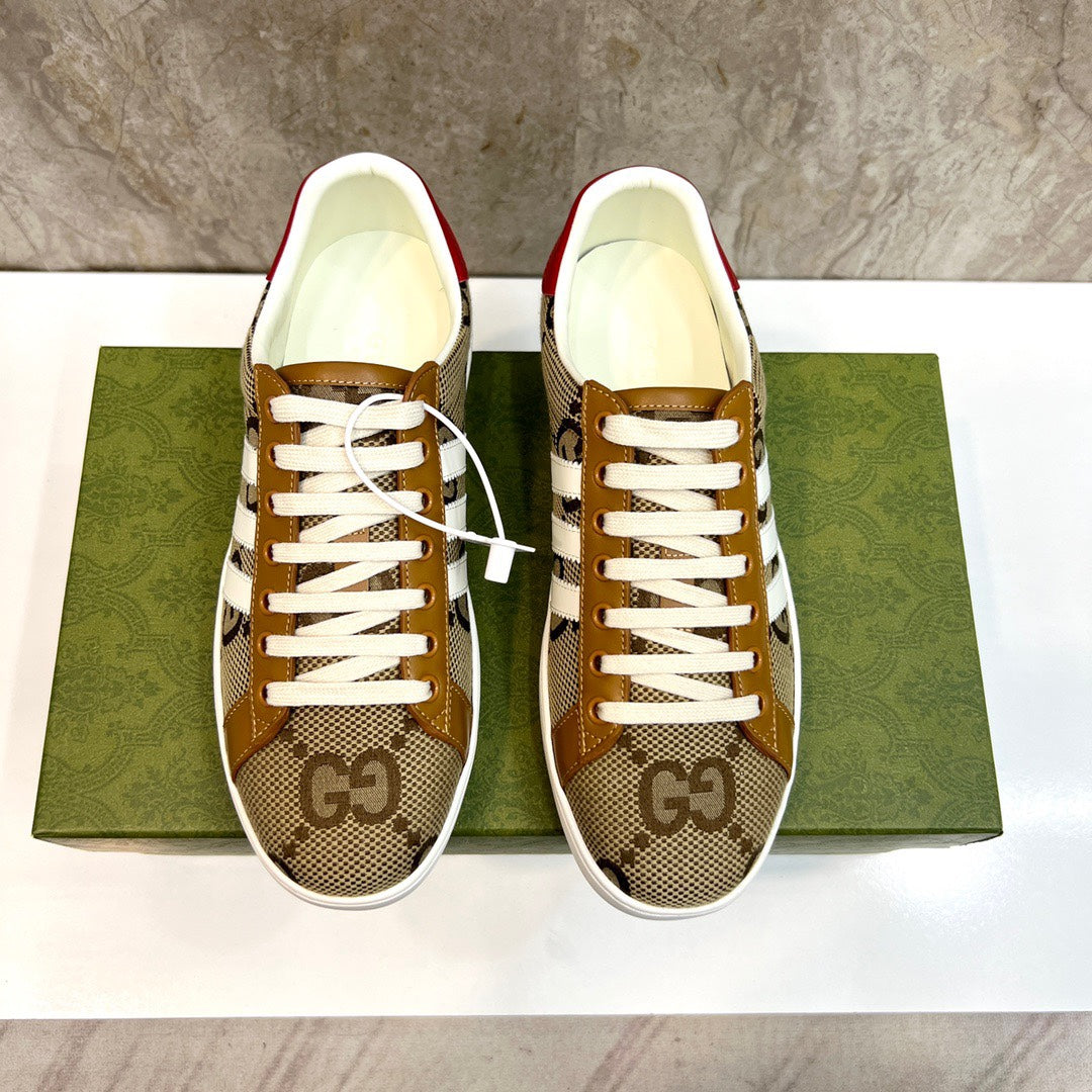 GG x Adidas Men's Sneaker Brown Canvas 525938