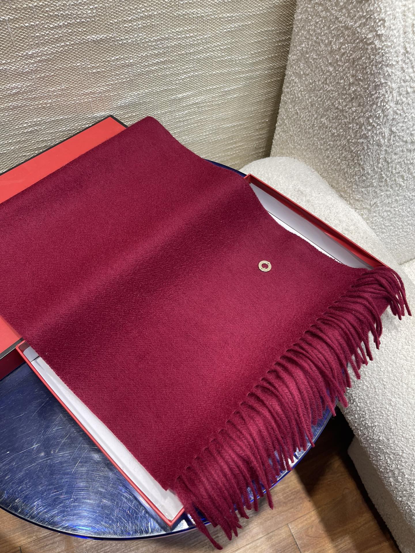 LP Scarf Plain 180 CM In Dark Red Pink Cashmere 141432