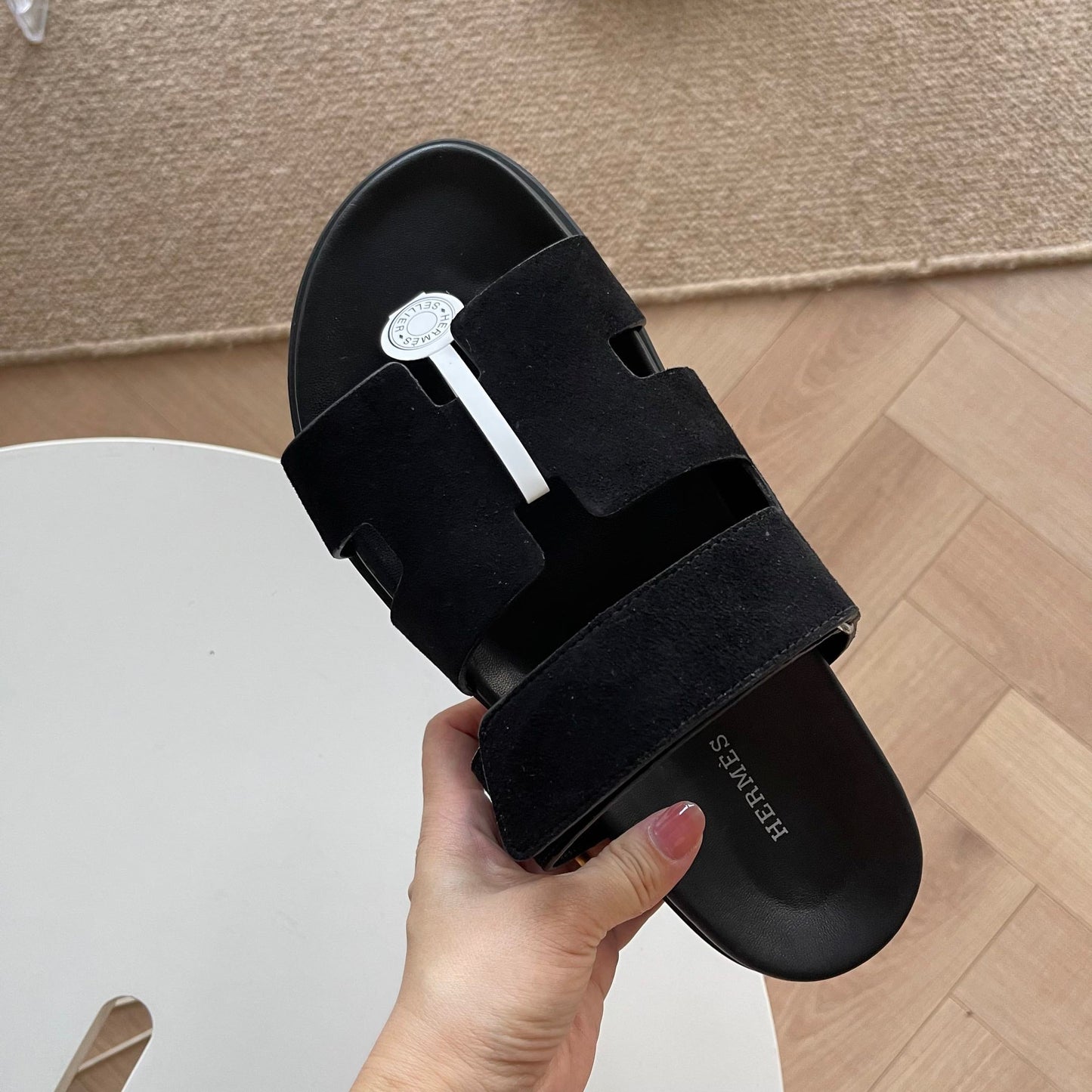 HM Men's Chypre Slide Black Suede 538598