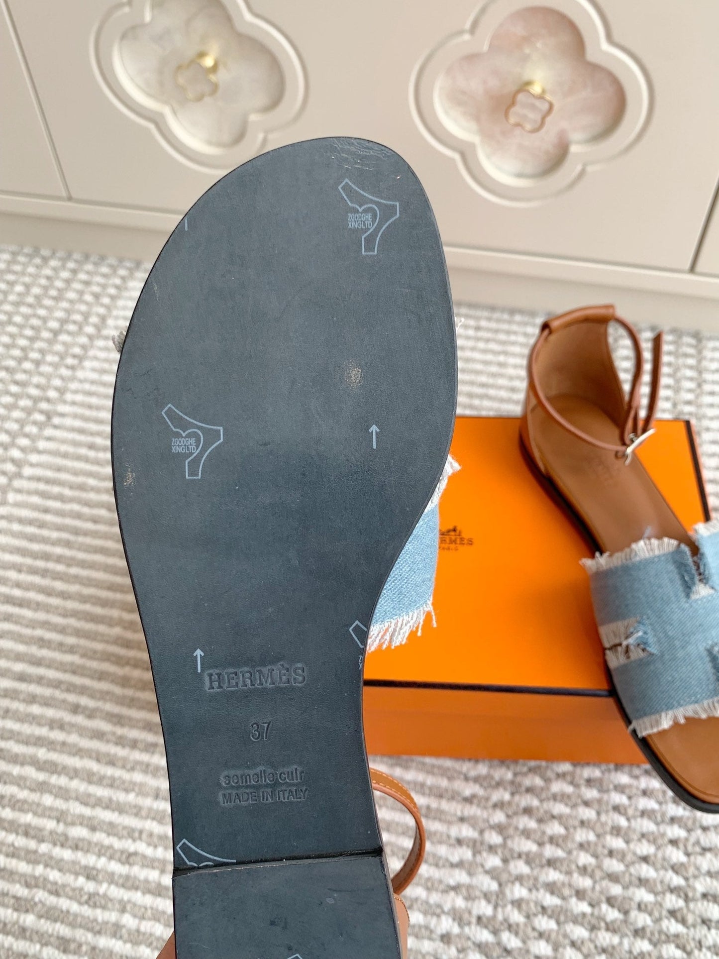 HM Santorini Sandal Light Blue Cowhide 291388