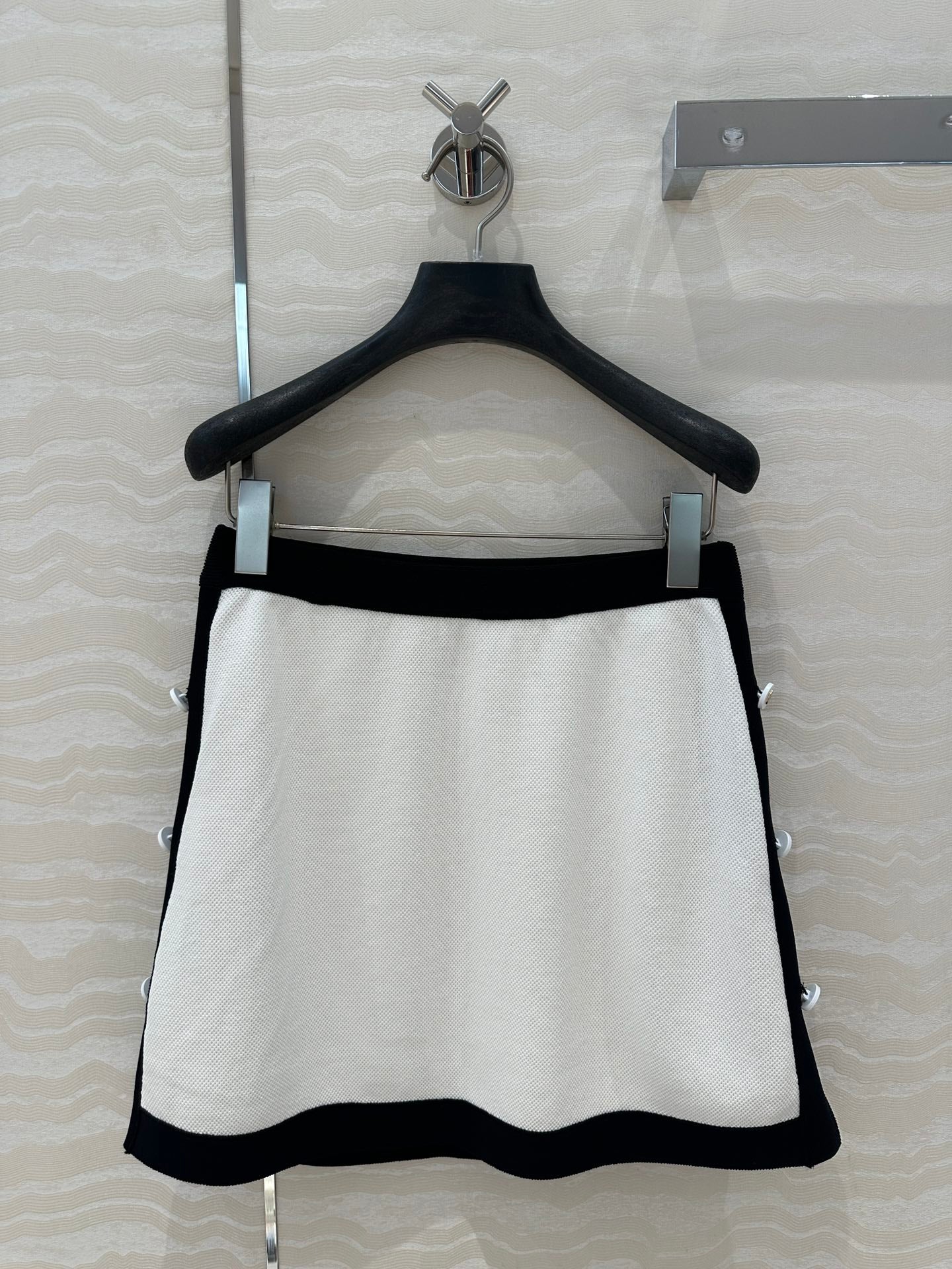 CD Knitted Skirt White Rayon Polyester