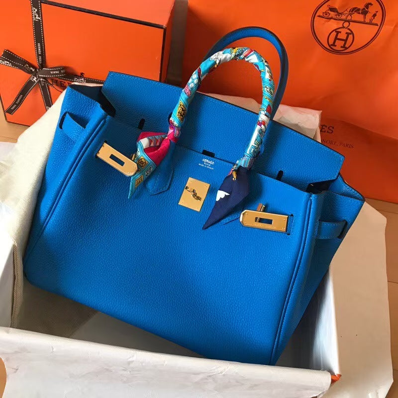 Hermes 2025 Birkin Bag Blue Leather