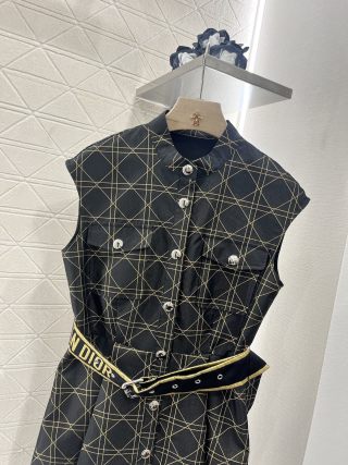 CD 25 Plaid Belt Dress Polyester