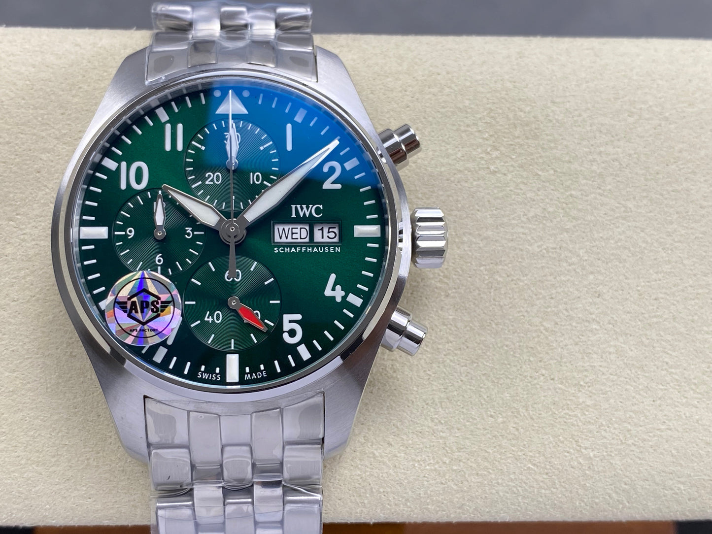 IWC Schaffhausen Pilot's 41mm Green Dial Steel Case