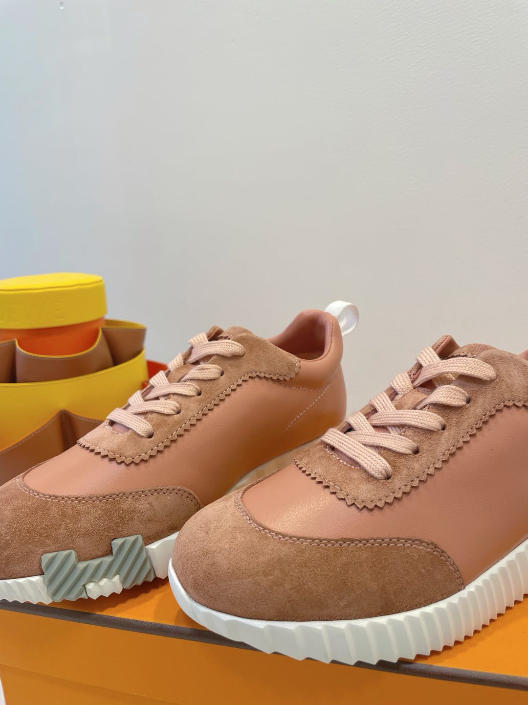 HM Bouncing sneaker Burnt Sienna Brown Calfskin and Suede 212291