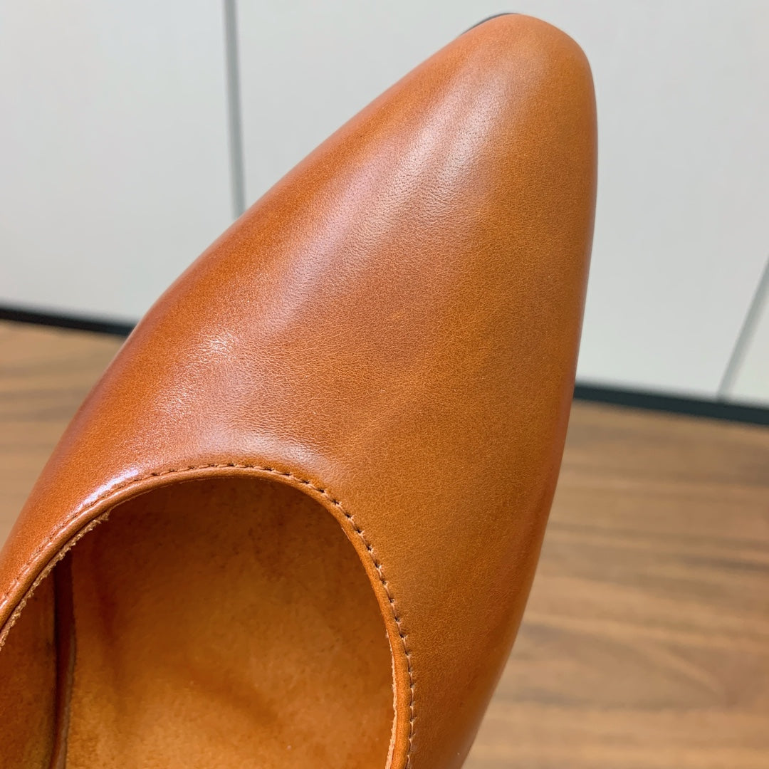 LP Rebecca Slingbacks 50mm In Caramel Cowhide 984366