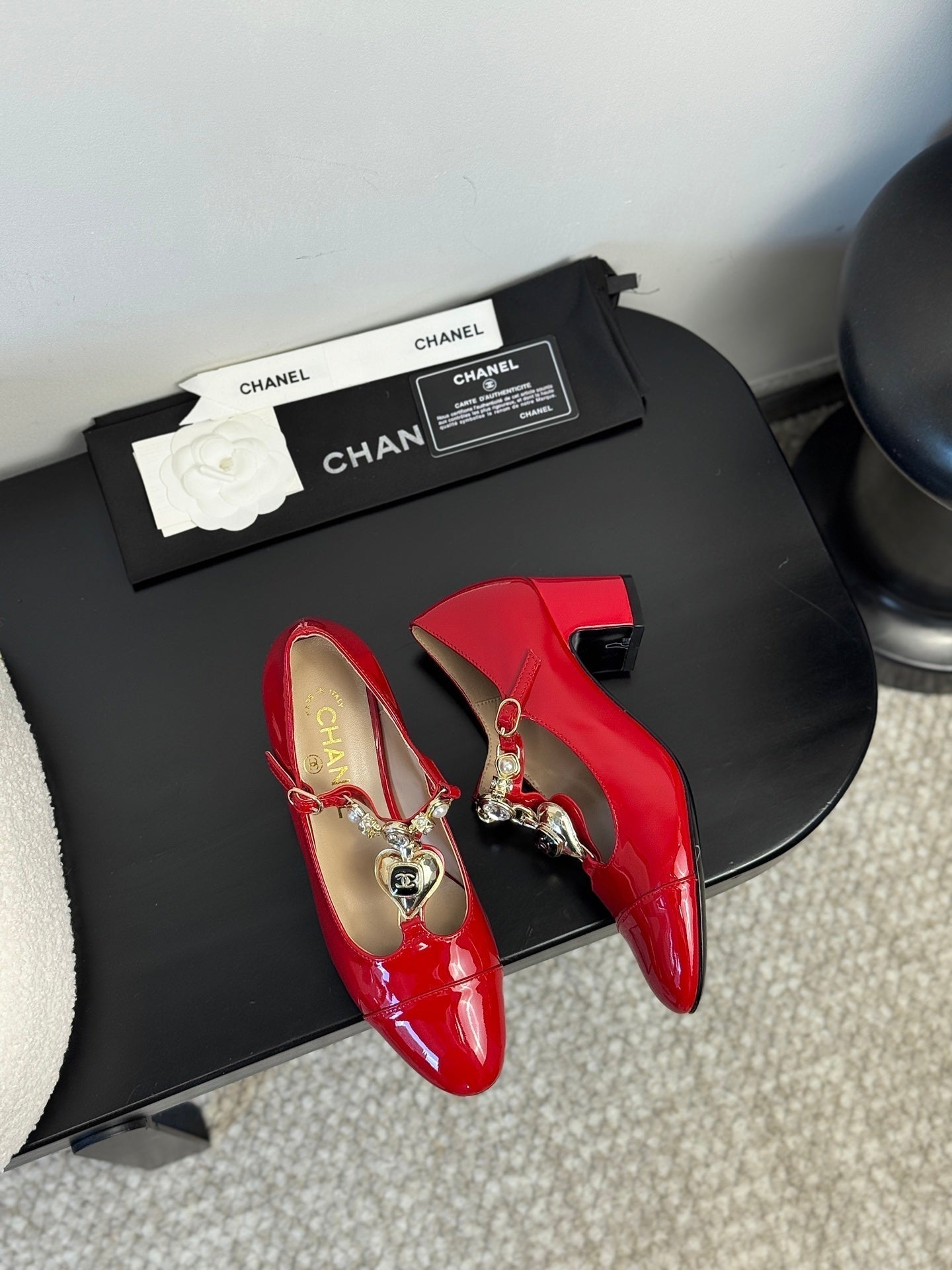 CC 25 Marry Jane Red Glossy Lambskin 329765