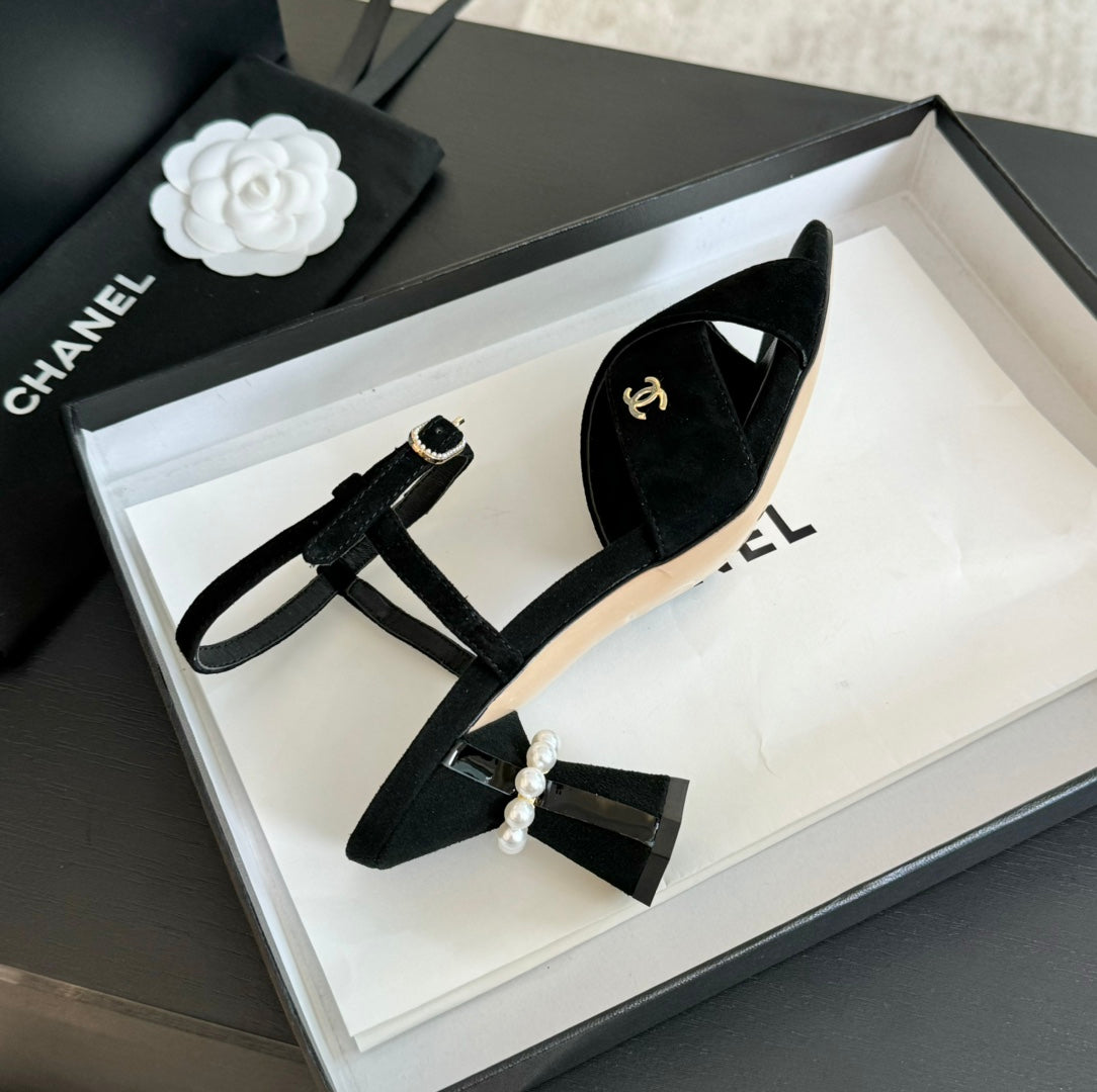 High Sandals Lambskin Black