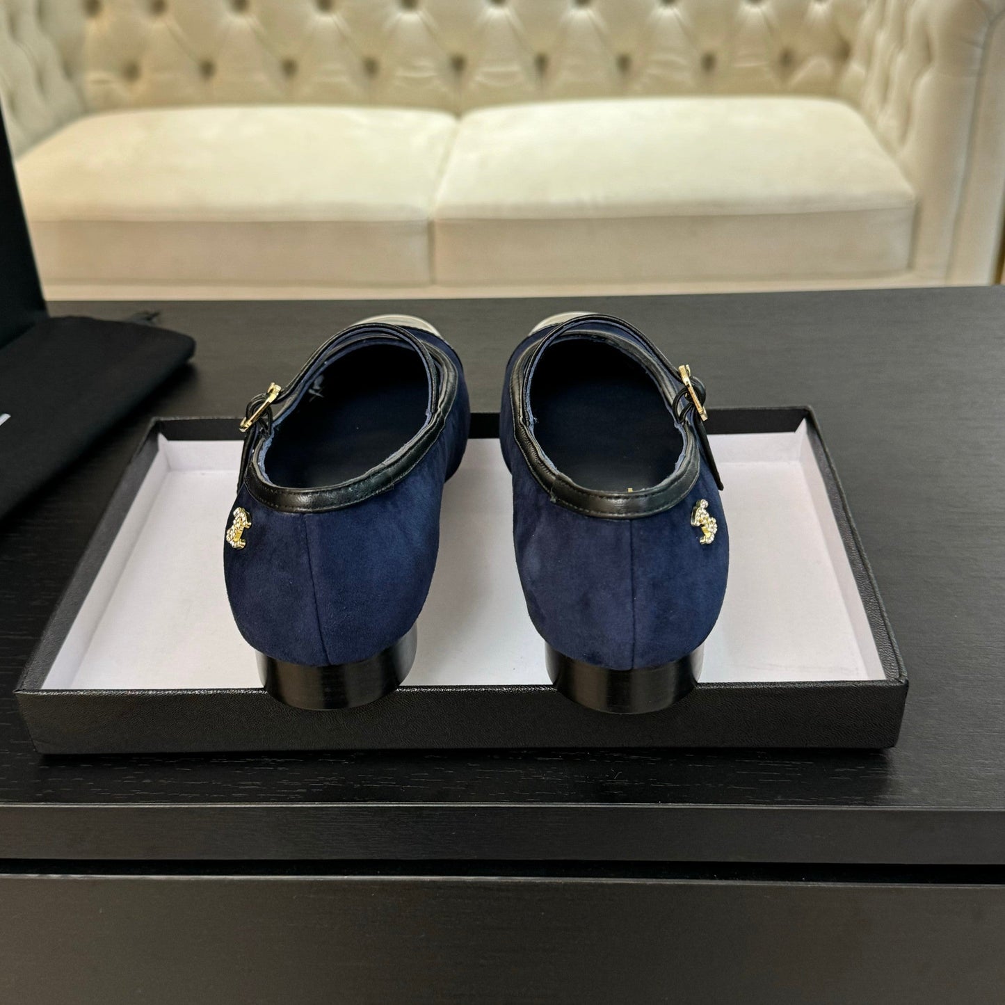 CC Mary Jane Black Dark Blue Suede