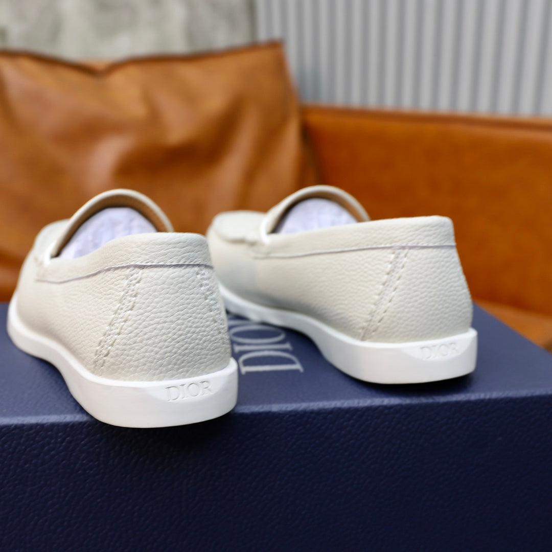 CD ODEON DRIVER LOAFER WHITE GRAINED CALFSKIN