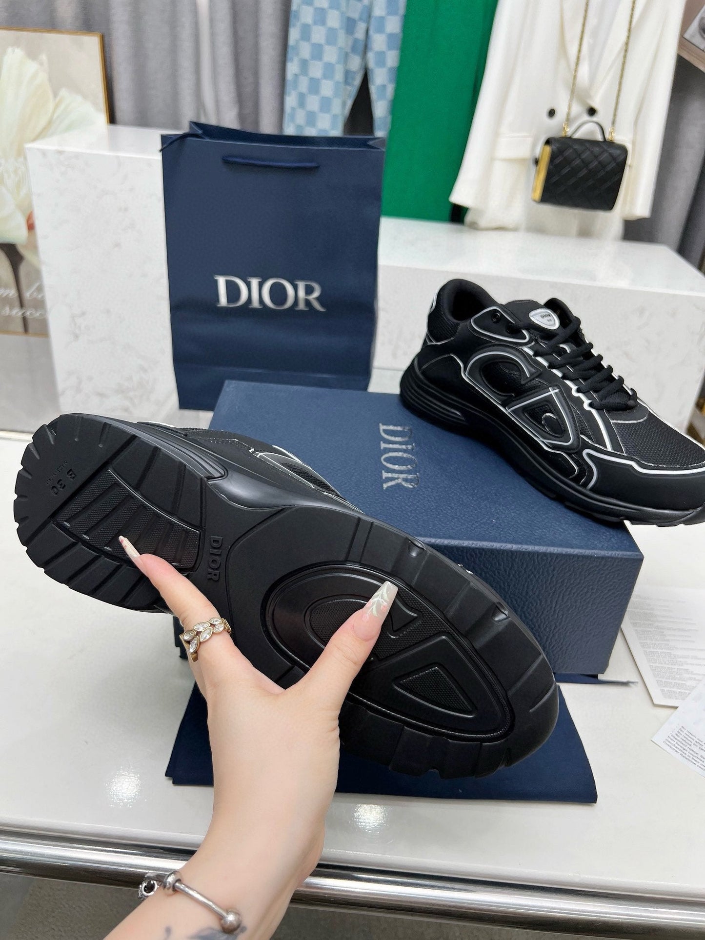 CD B30 SNEAKER BLACK MESH FABRIC