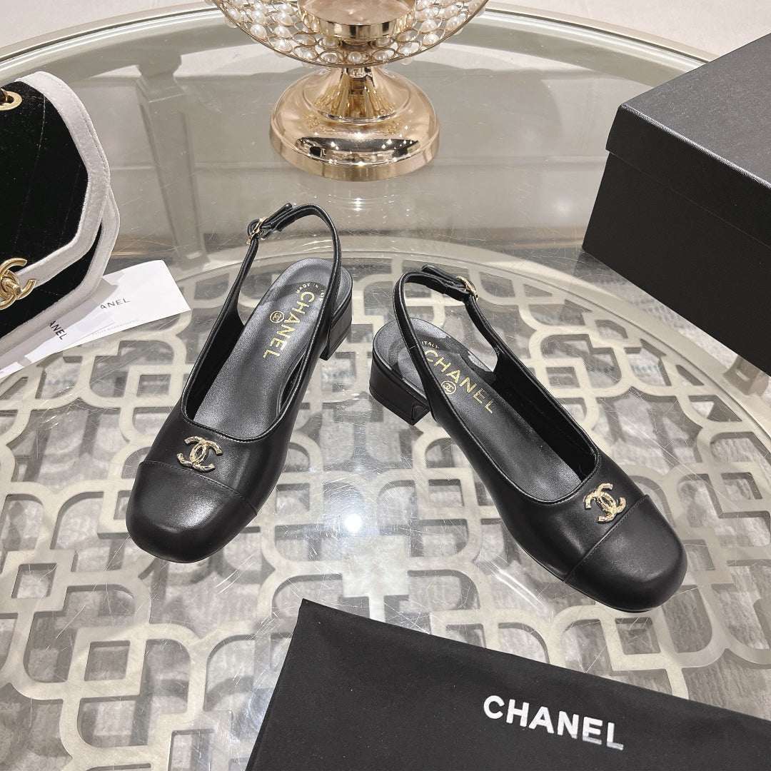 CC Slingbacks 35mm In Black Lambskin 943270