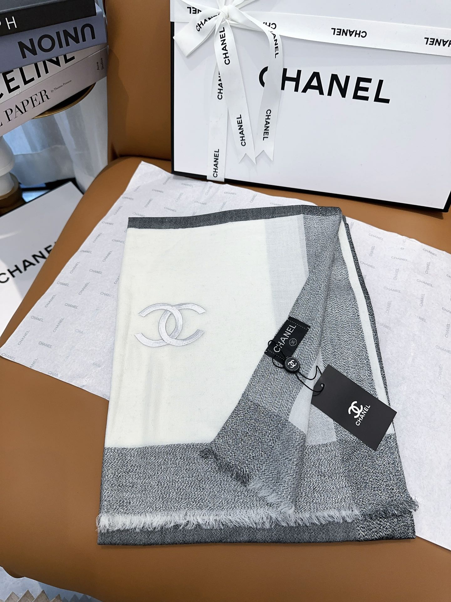 CC Scarf 200 CM In Grey Mix White Cashmere 416880