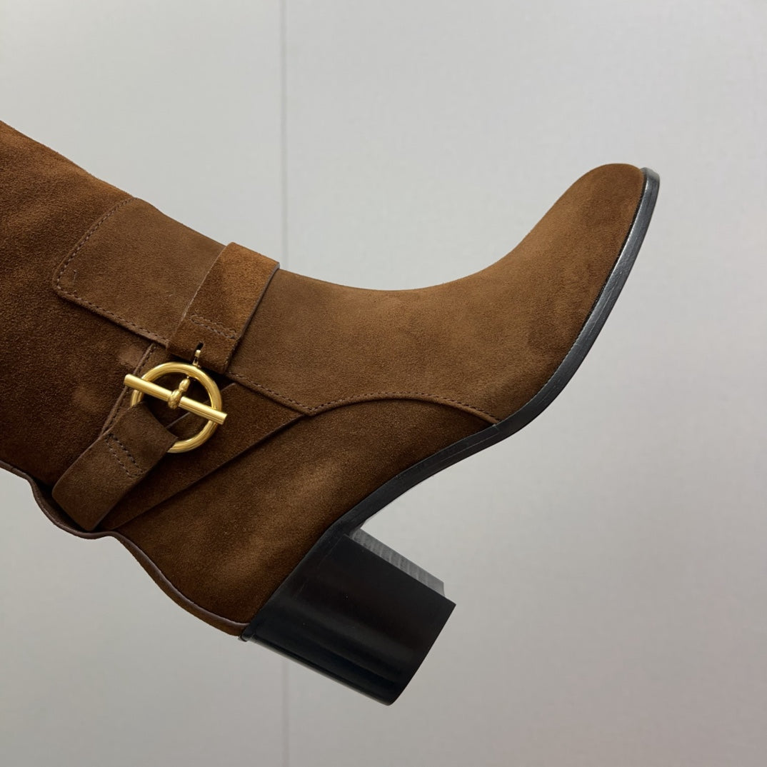 HM Justine 50 Boot Chestnut Brown Suede 952363