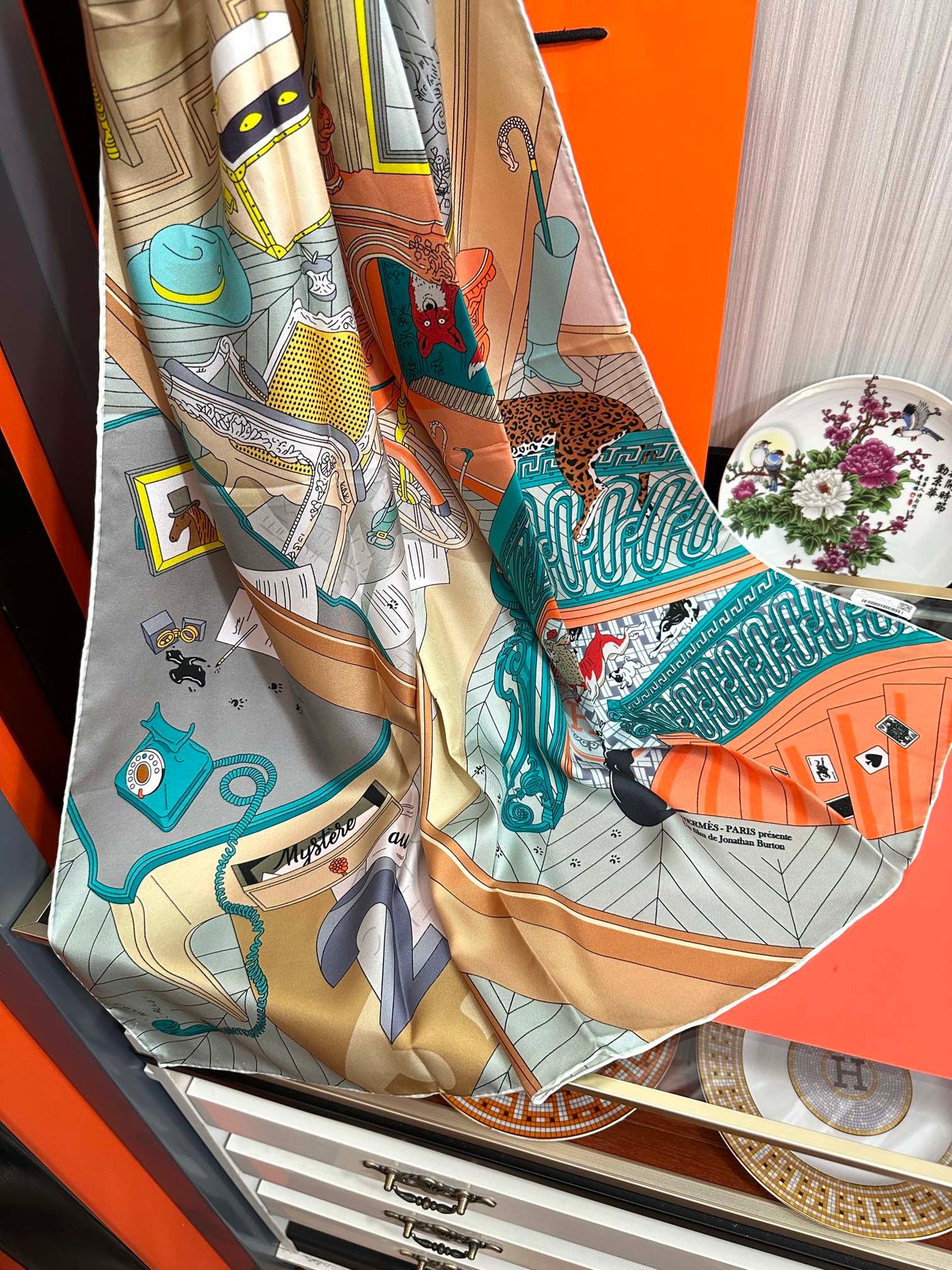 Mystere Au 24 Scarf 90 CM In Colorful Silk 293140