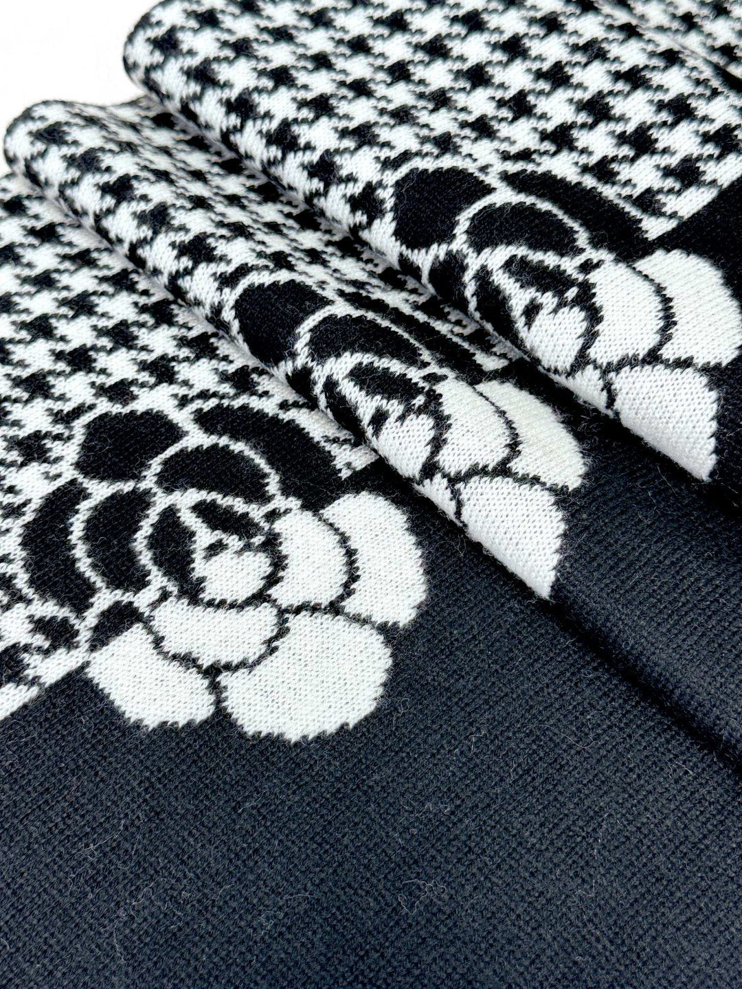 CC Scarf 180 CM In Black Mix White Cashmere Wool 411563