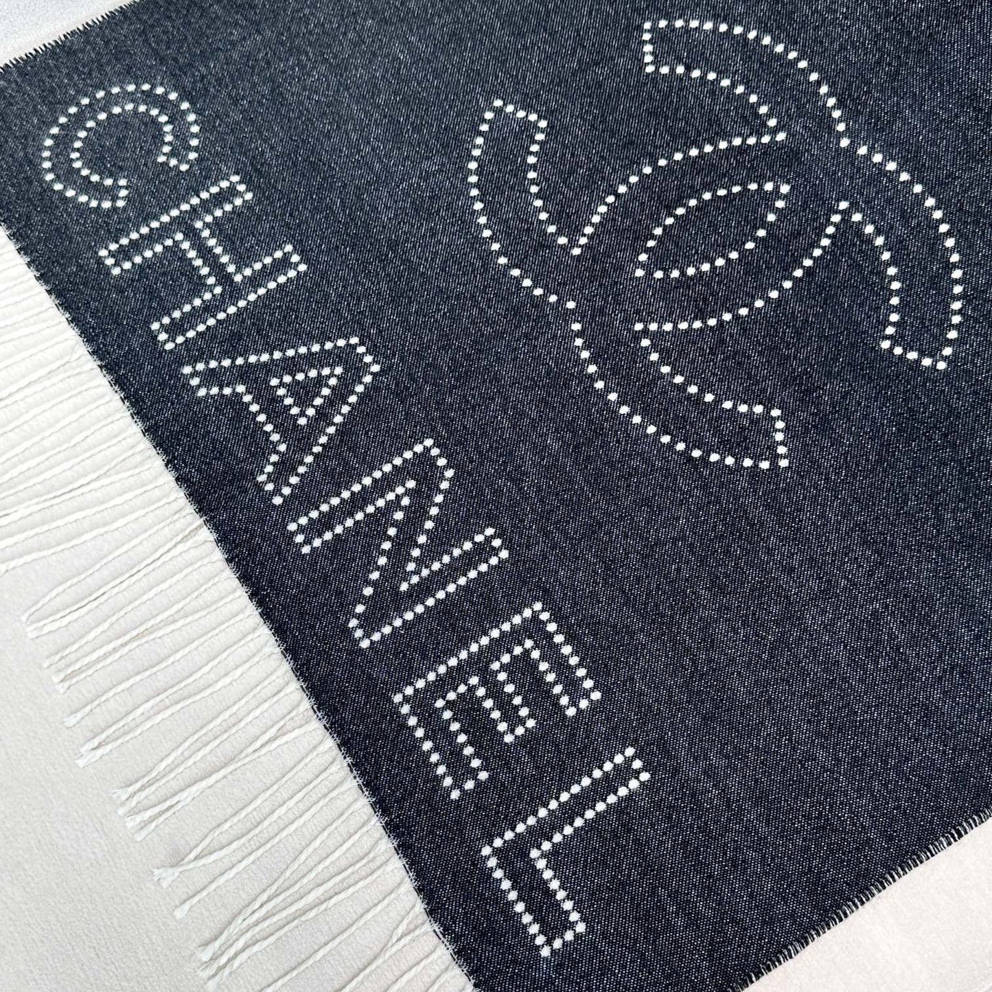 CC Scarf 200 CM In Black Mix White Cashmere 422706