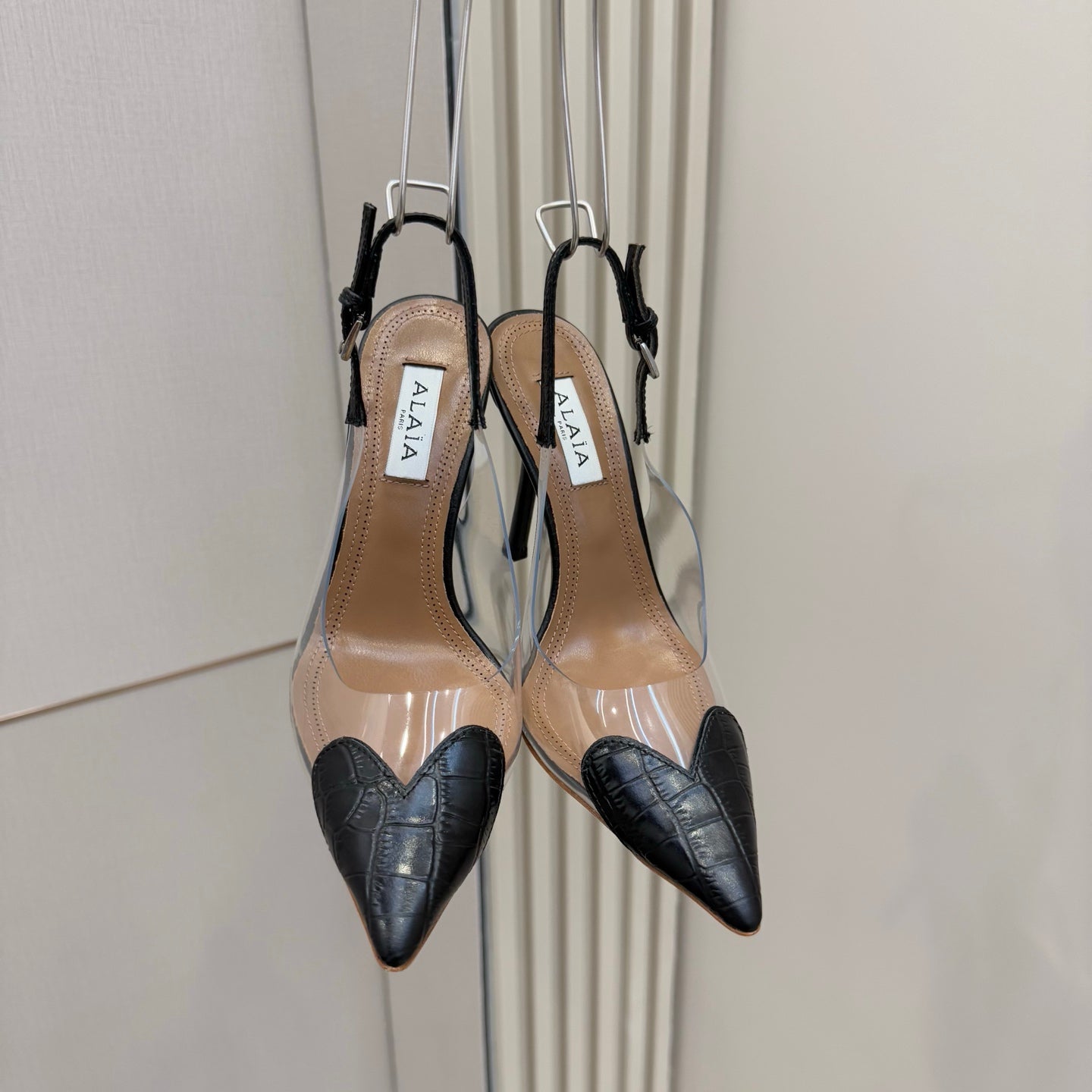 Alaia High Heels Slingbacks Black Sheepskin 299839