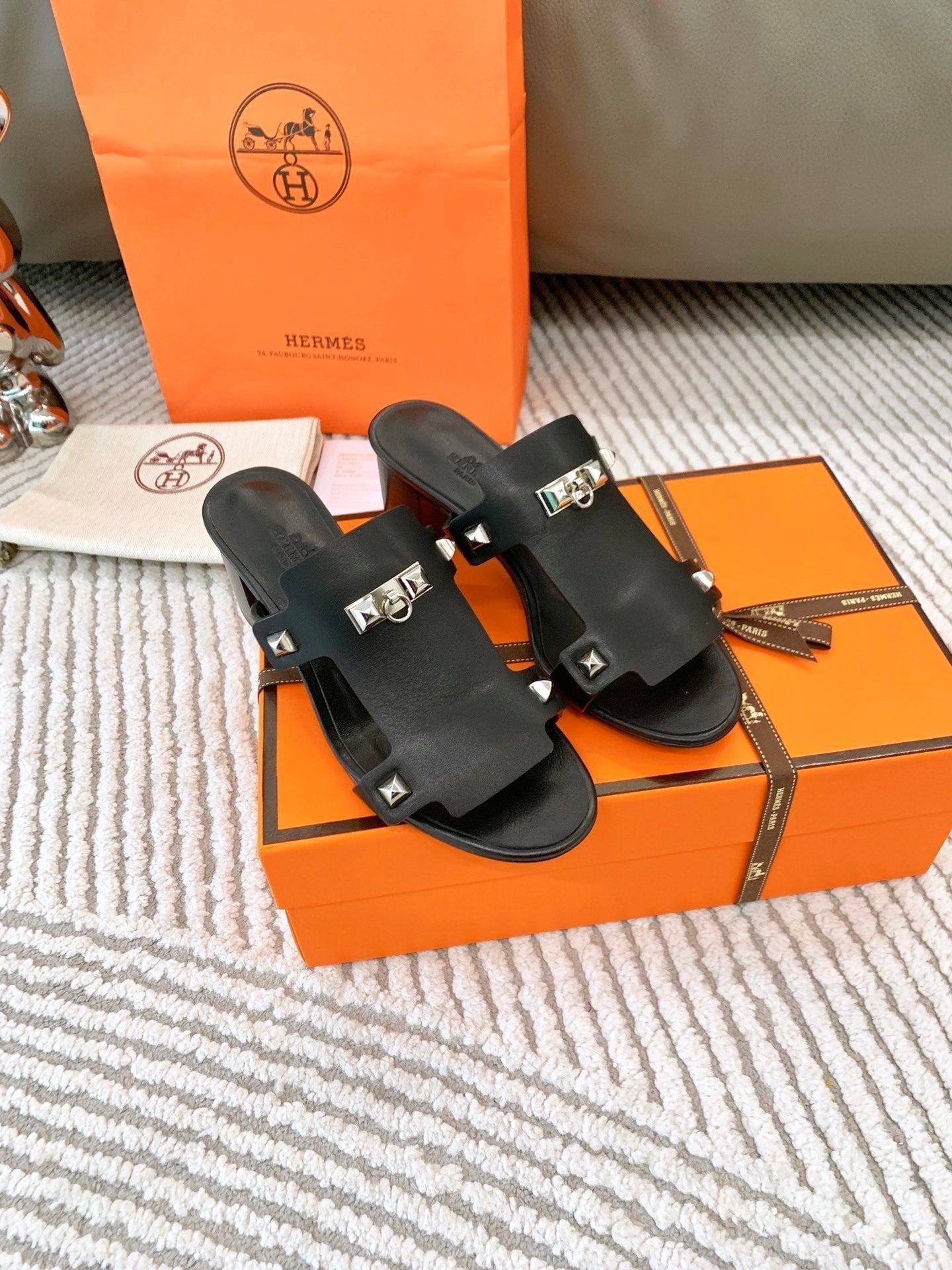 HM Invincible 50 Sandal Black Lambskin 963261