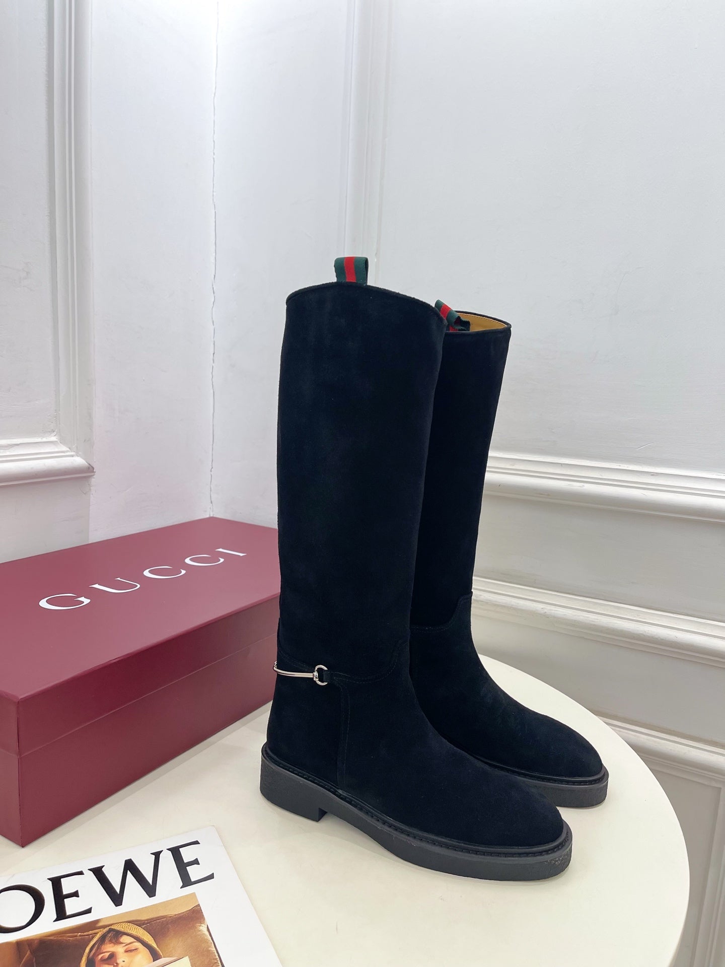Gucci 25π¬π¬ hight boots black suede 435368