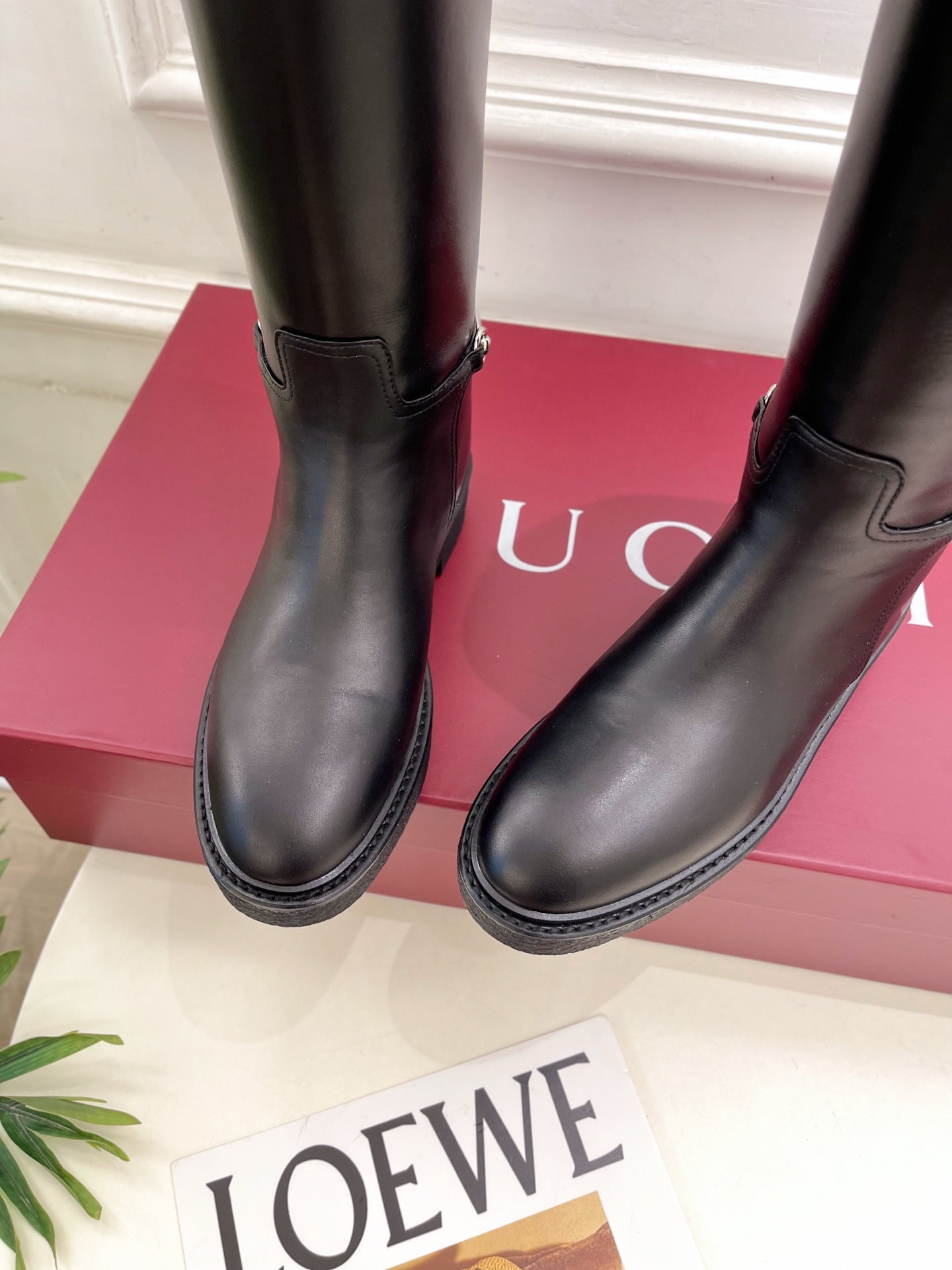 Gucci 25π¬π¬ hight boots black calfskin 435372