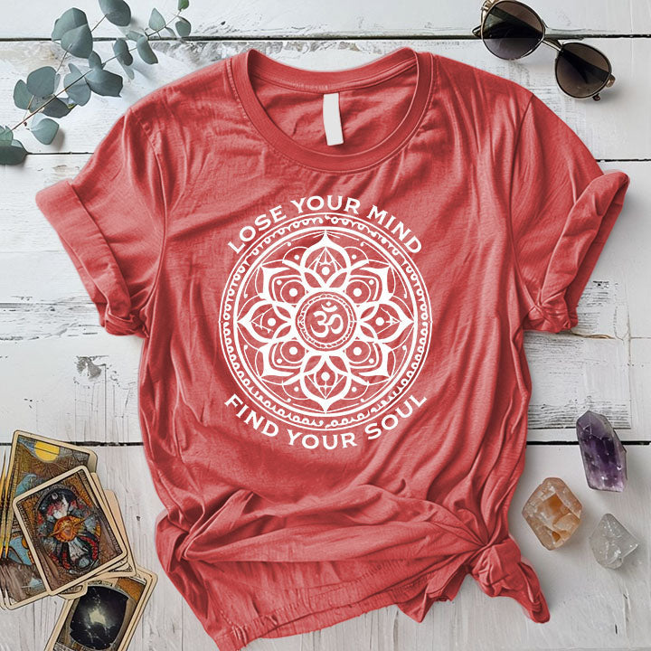 Lose Your Mind T Shirt Coral Silk Mockup
