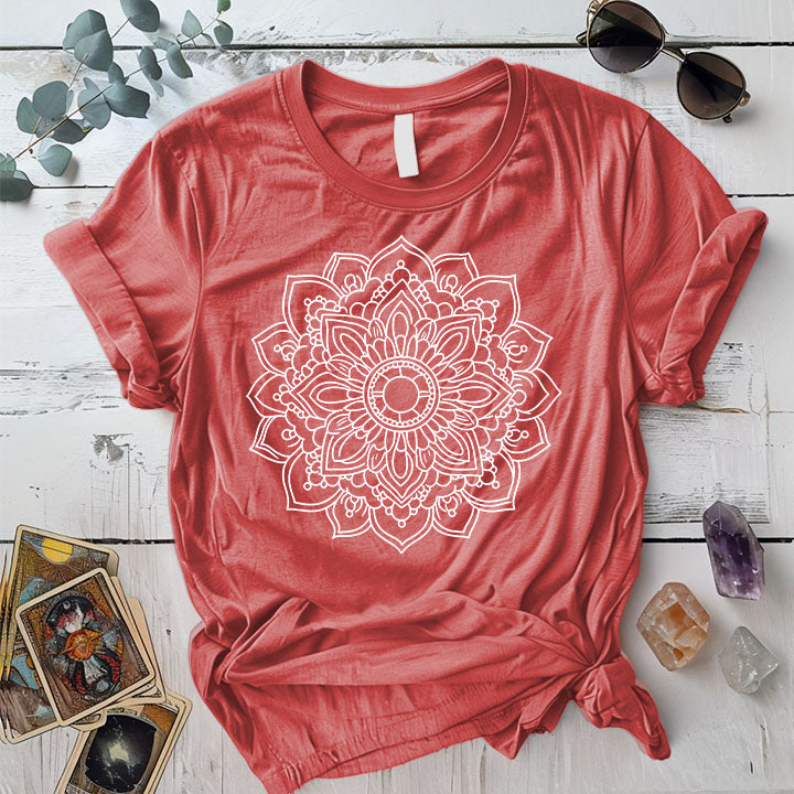 Mandala T-Shirt Mockup coral-silk
