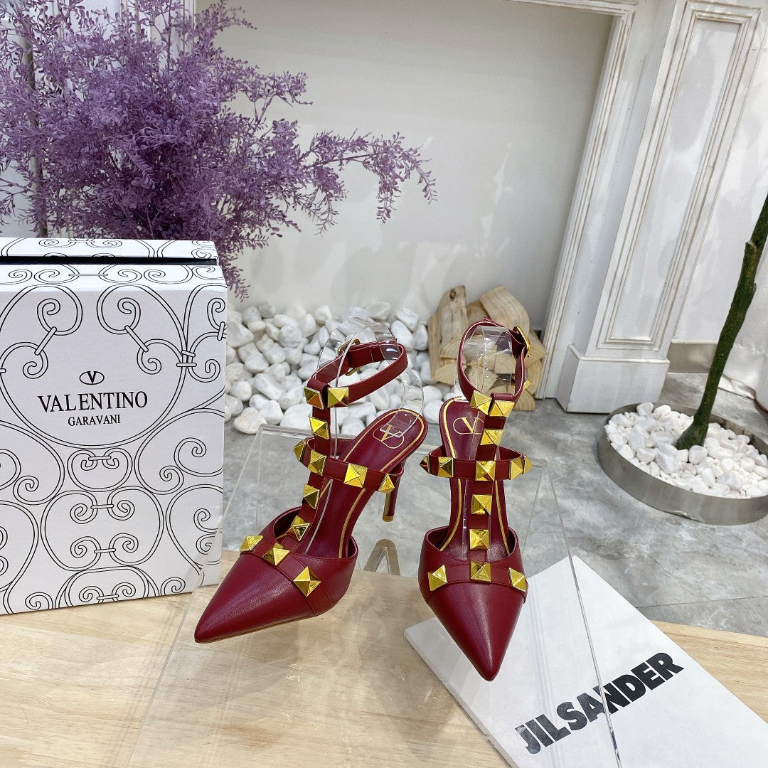 Valentino Rockstud Caged Pump 95mm Sheepskin 239531