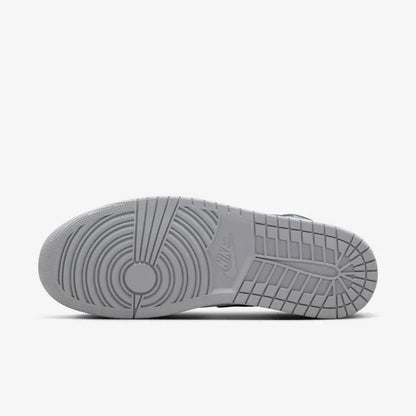Nike Air Jordan 1 Mid Wolf Grey Midnight Navy Leather