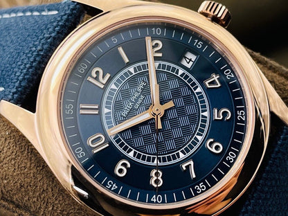PATEK CALATRAVA 40MM ROSE GOLD BLUE DIAL REF 6007A