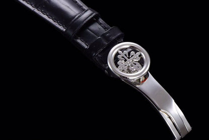 PATEK CALATRAVA MOONPHASE ANNUAL CALENDAR STEEL WHITE DIAL
