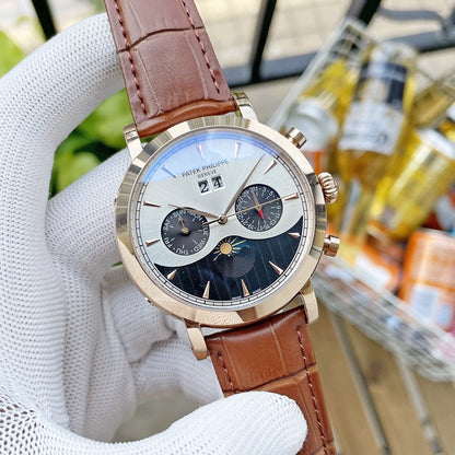 PATEK ANNUAL CALENDAR BLACK WHITE DIAL