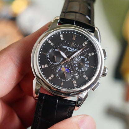 PATEK ANNUAL CALENDAR 42MM MOONPHASE LEATHER STRAP