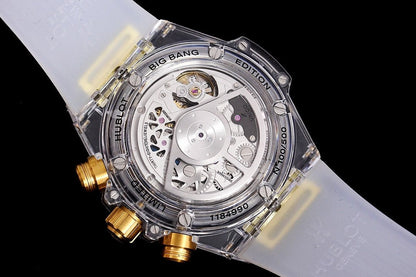 BIG BANG UNICO 42 SAPPHIRE YELLOW DIAL WHITE BRACELET