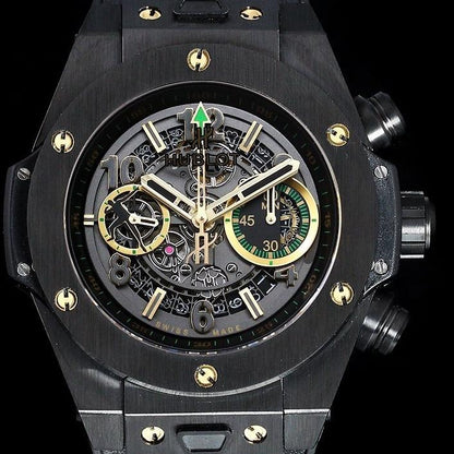 BIG BANG UNICO 42 ALL BLACK GOLD HAND SKELETON