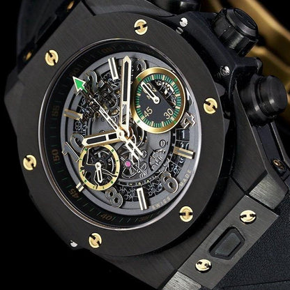 BIG BANG UNICO 42 ALL BLACK GOLD HAND SKELETON