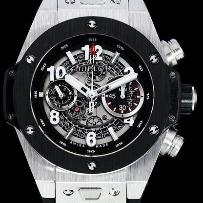 BIG BANG UNICO 42 BLACK CASE SILVER BEZEL SKELETON