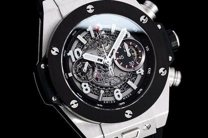 BIG BANG UNICO 42 BLACK CASE SILVER BEZEL SKELETON