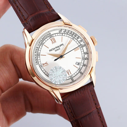 PATEK CHRONOGRAPH ROSE GOLD CASE 5975 WHITE DIAL