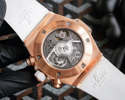 BIG BANG UNICO 45 ROSE GOLD CASE WHITE CERAMIC SKELETON DIAL