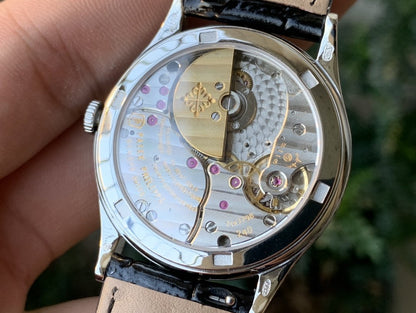 PATEK CALATRAVA 38 PLATINUM HAND-ENGRAVED BLACK DIAL