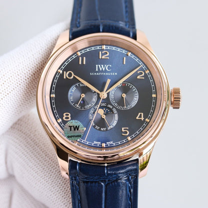 PORTUGUESE PERPETUAL ANNUAL CALENDAR 43MM ROSE GOLD BLUE DIAL