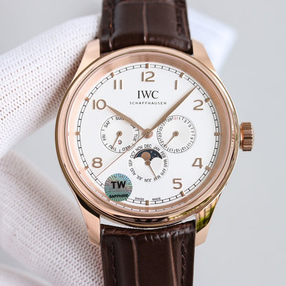 PORTUGUESE PERPETUAL ANNUAL CALENDAR 43MM ROSE GOLD WHITE DIAL