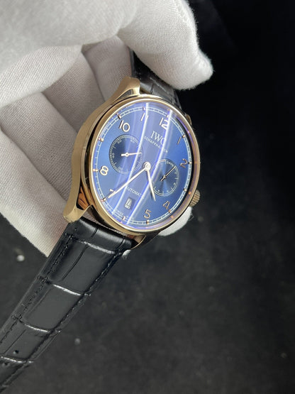 PORTUGUESE 7 DAYS 42MM ROSE GOLD CASE BLUE DIAL