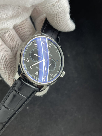 PORTUGUESE 7 DAYS 42MM STEEL CASE BLACK DIAL