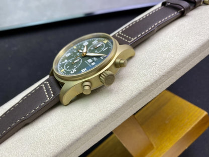 PILOT DAY-DATE CHRONOGRAPH RED GOLD GREEN DIAL