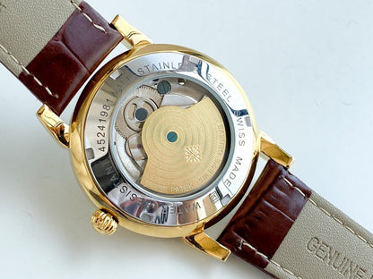 PATEK COMPLICATION GOLD CASE SKELETON DIAL
